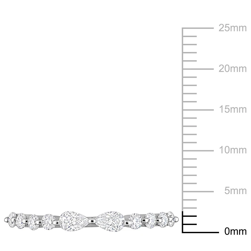 Miabella 2/5 Carat T.G.W. Created Moissanite Sterling Silver Semi-Eternity Ring