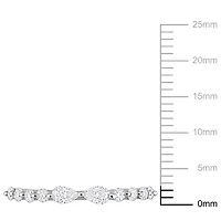 Miabella 2/5 Carat T.G.W. Created Moissanite Sterling Silver Semi-Eternity Ring