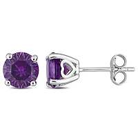 Clous d’oreille Solitaire Miabella avec 3 1/5 Carat PBT d'Alexandrite Simulé en Argent Sterling