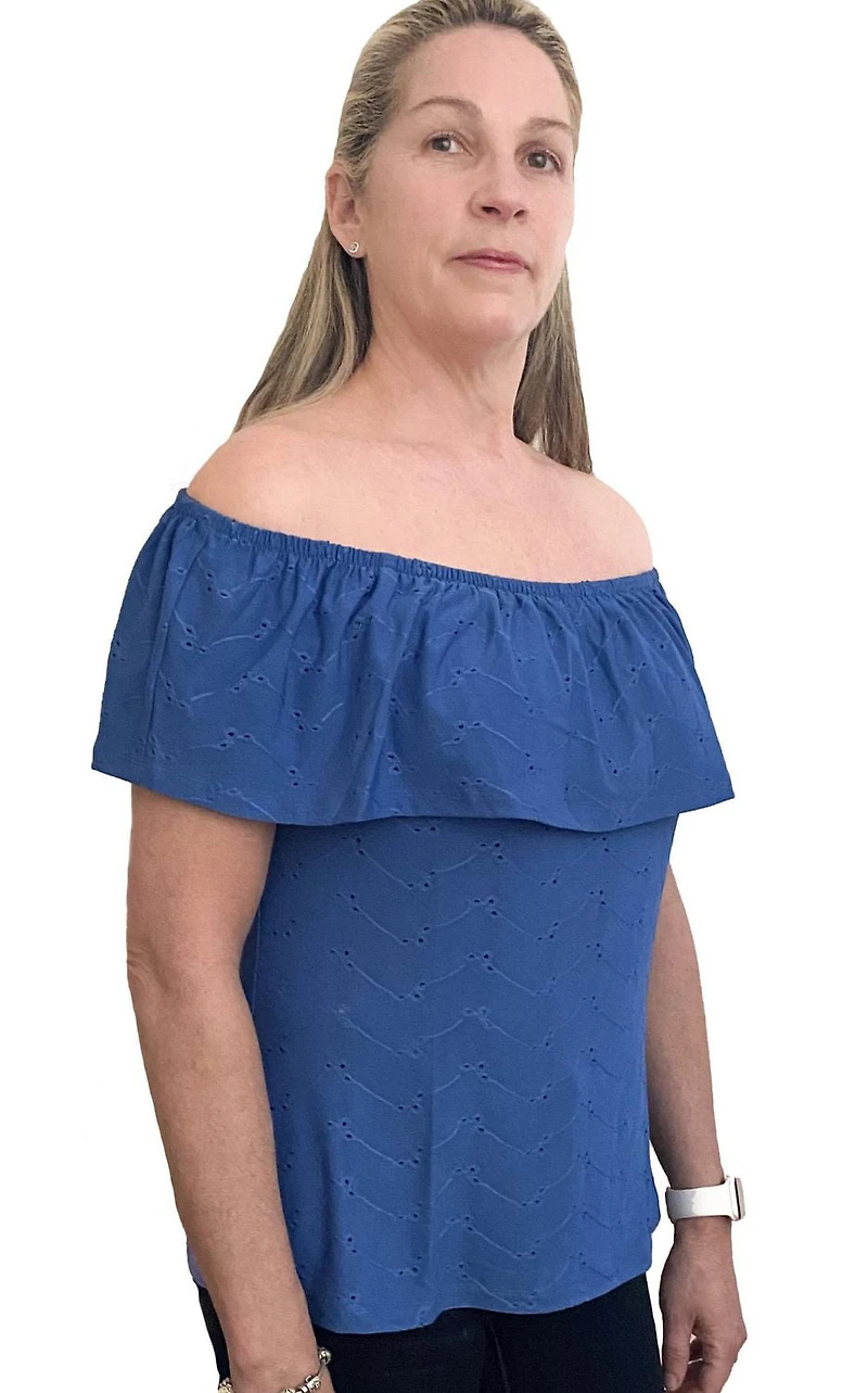 Time Square Wide Ruffle Neck Sleeveless Top