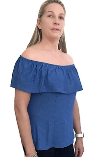 Time Square Wide Ruffle Neck Sleeveless Top