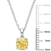 Pendentif Solitaire avec Chaîne Miabella avec 1 1/4 Carat PBT d'Citrine en Argent Sterling