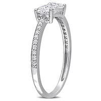 Bague Coeur à Deux-Pierres Miabella avec 3/5 Carat PBT de Moissanite en Argent Sterling