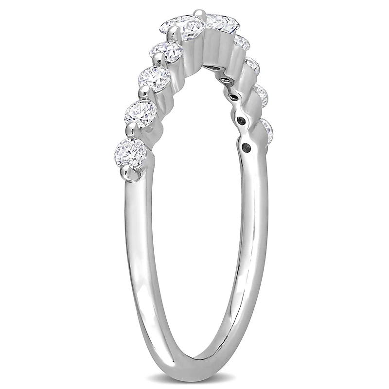 Miabella 2/5 Carat T.G.W. Created Moissanite Sterling Silver Semi-Eternity Ring