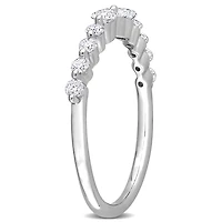 Miabella 2/5 Carat T.G.W. Created Moissanite Sterling Silver Semi-Eternity Ring