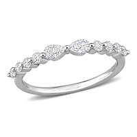Miabella 2/5 Carat T.G.W. Created Moissanite Sterling Silver Semi-Eternity Ring