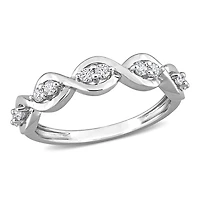 Bague d’Anniversaire Miabella avec 1/4 Carat PBT de Moissanite en Argent Sterling