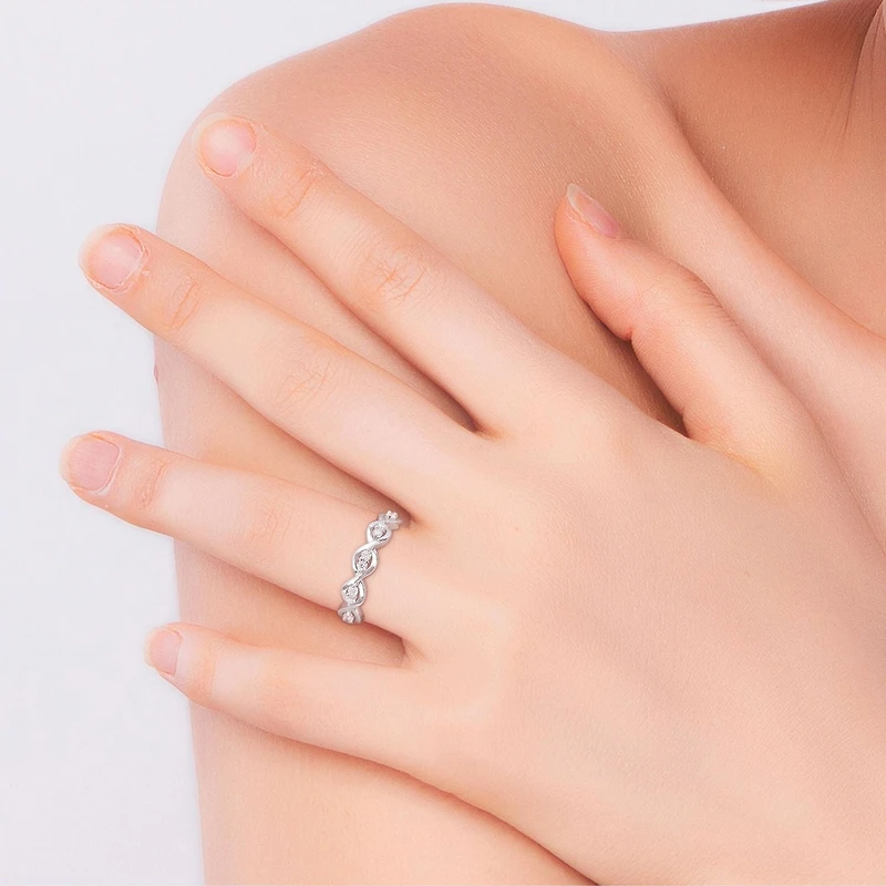 Miabella 1/4 Carat T.G.W. Created Moissanite Sterling Silver Anniversary Ring