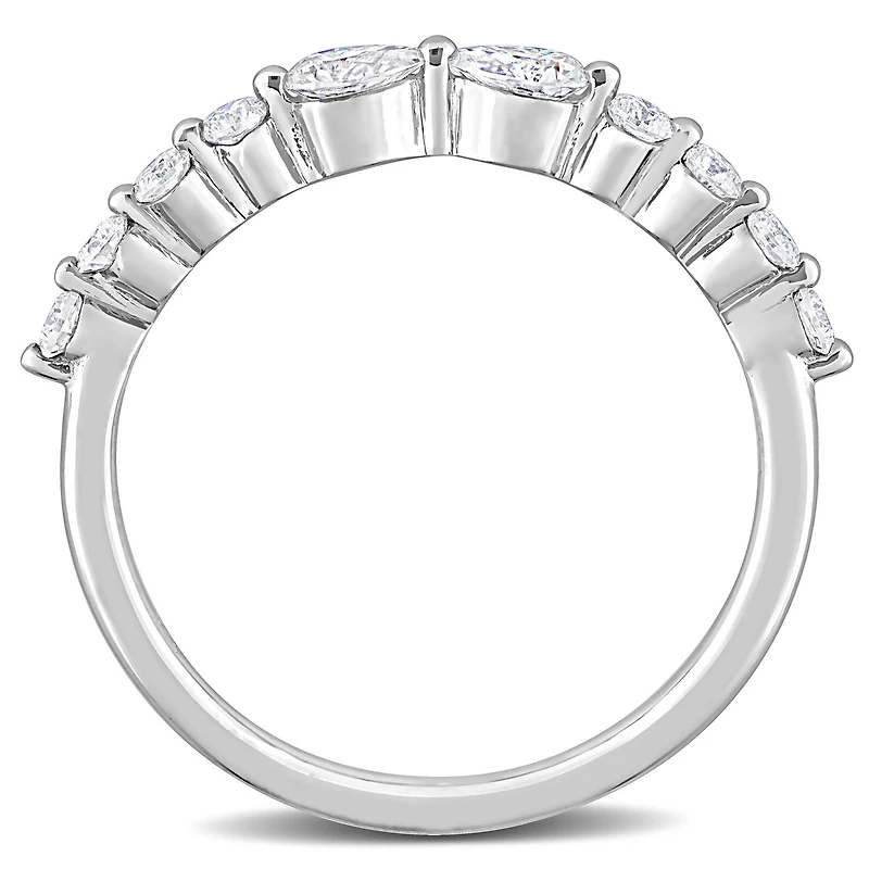 Miabella 2/5 Carat T.G.W. Created Moissanite Sterling Silver Semi-Eternity Ring