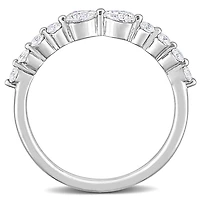 Miabella 2/5 Carat T.G.W. Created Moissanite Sterling Silver Semi-Eternity Ring