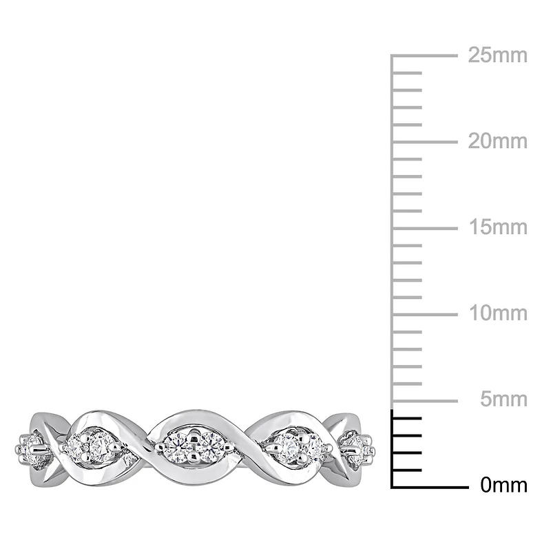 Miabella 1/4 Carat T.G.W. Created Moissanite Sterling Silver Anniversary Ring