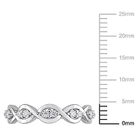 Miabella 1/4 Carat T.G.W. Created Moissanite Sterling Silver Anniversary Ring