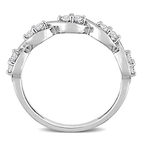 Miabella 1/4 Carat T.G.W. Created Moissanite Sterling Silver Anniversary Ring