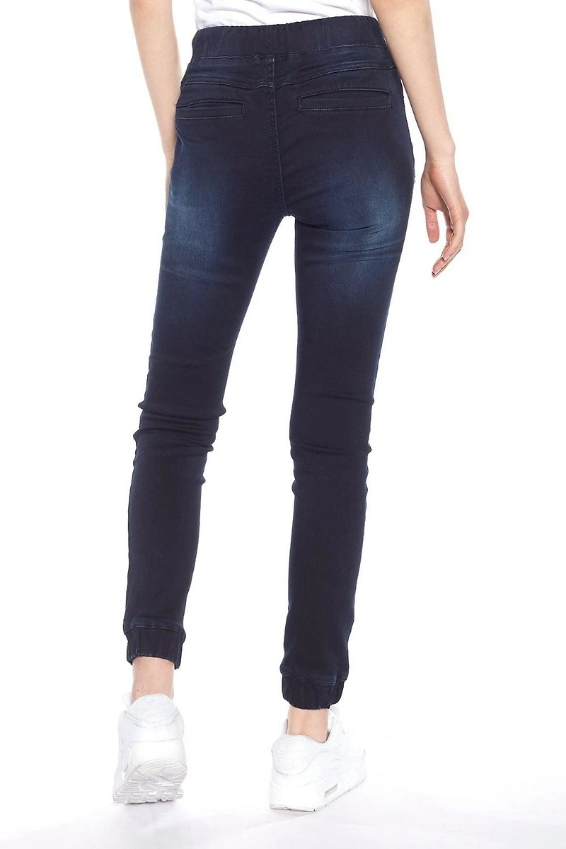Foxy Jeans™ Ladies Pull-On Jogger | Dark Indigo Rinse