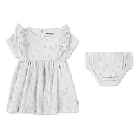Ensemble 2 pièces Robe en Jacquard Froncé pour Bébé Fille Huggies Happy Hugs
