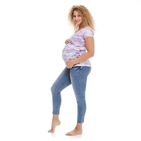 Paisley Sky Maternity Short Sleeve V-Neckline Tee