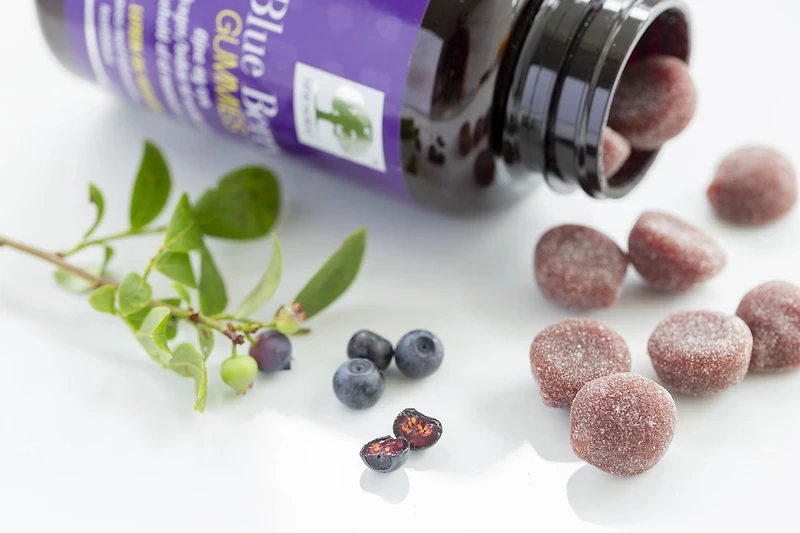 New Nordic, Blue Berry Gummies, pour la santé des yeux - Préservent la vue - À l'extrait de bleuets européens - Gélifiés végétaliens - 60 unités