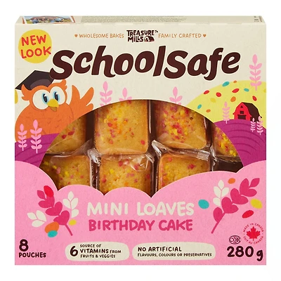 School Safe Birthday Cake Mini Loaves