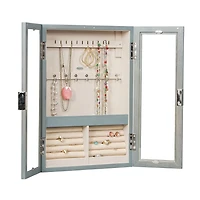 Mele and Co Armoire à bijoux suspendue Leia Oceanside grise