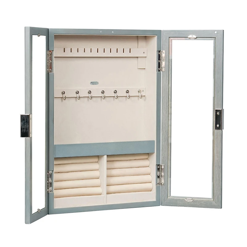 Mele and Co Armoire à bijoux suspendue Leia Oceanside grise