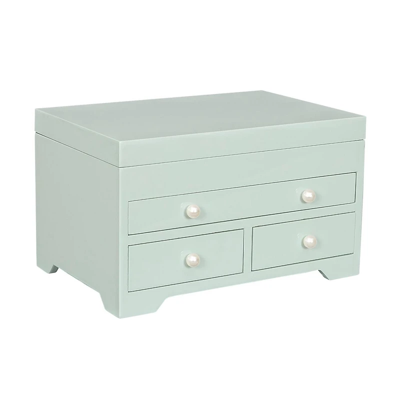 Mele and Co Boîte à bijoux en bois brillant Bianca Seafoam