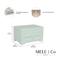 Mele and Co Bianca Seafoam High Gloss Wooden Jewellery Box