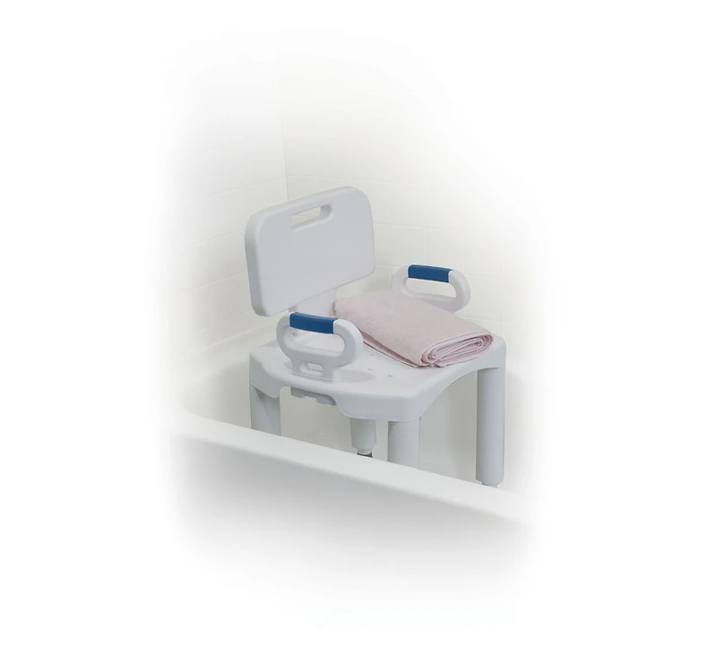 Drive Medical White Premium Series Shower Chair with Back and Arms