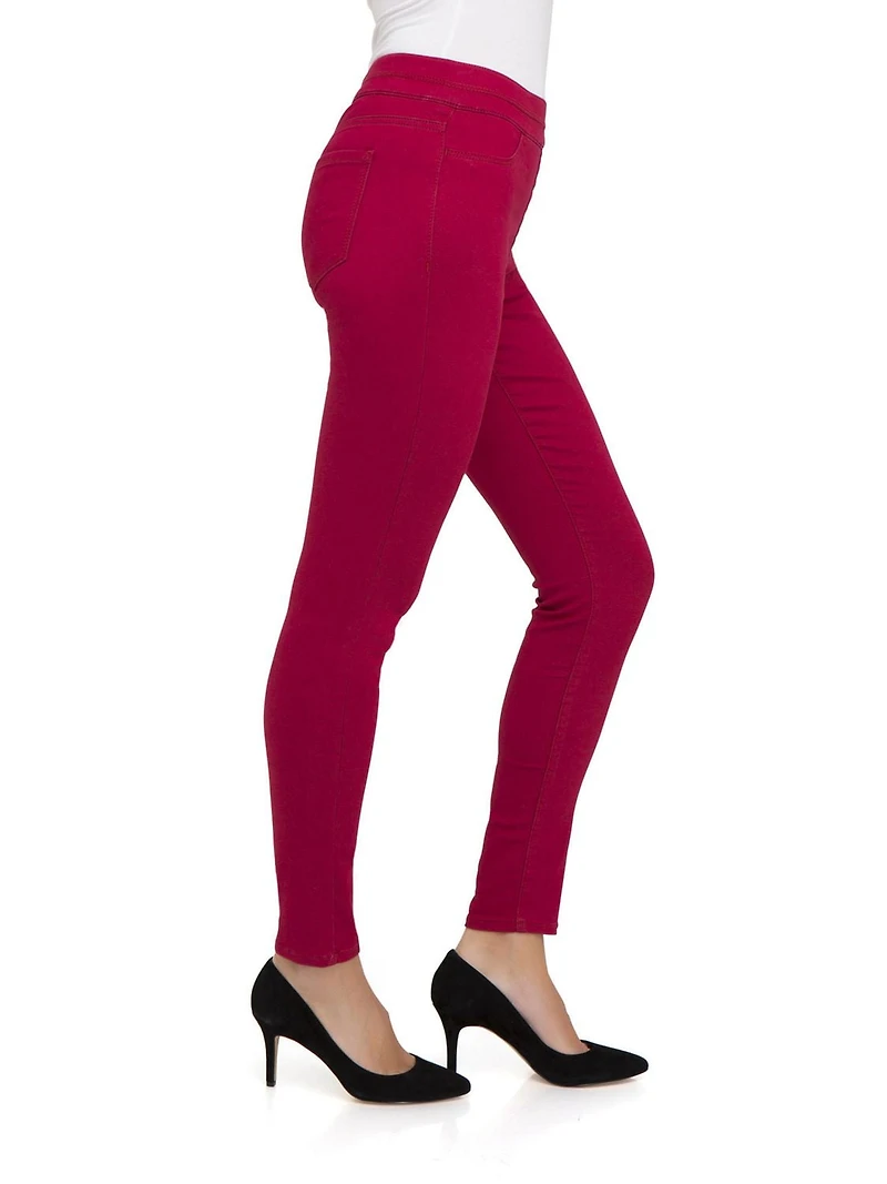 Jordache Women's Double Waistband Pull on Legging