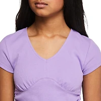 My Sister's Closet Girls' Side Ruched V-Neck Top