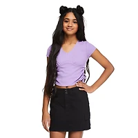 My Sister's Closet Girls' Side Ruched V-Neck Top