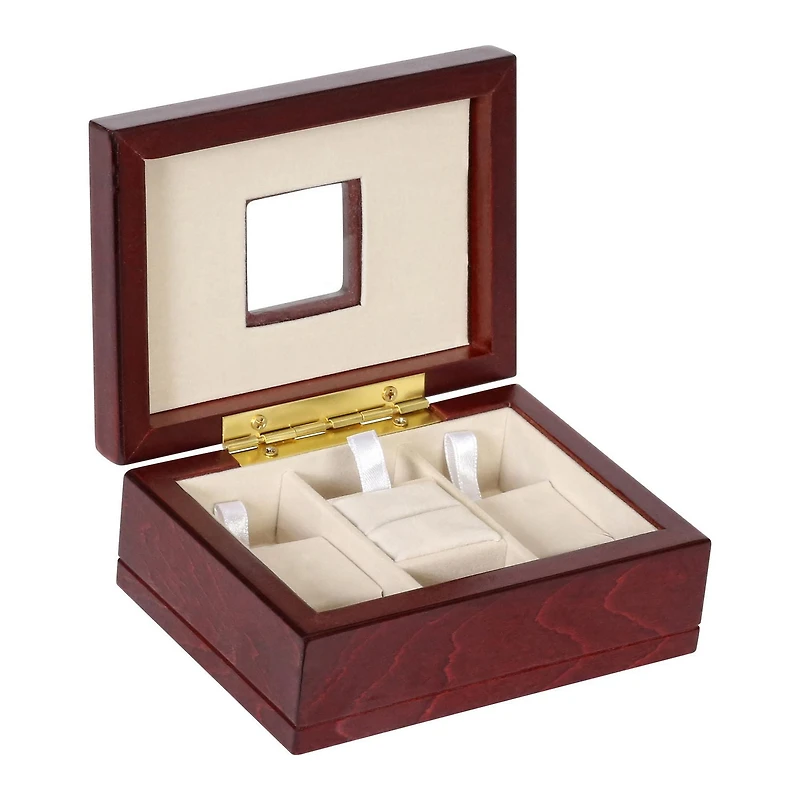 Mele and Co Liz Jewellery Window Box in Cherry Wood Finish