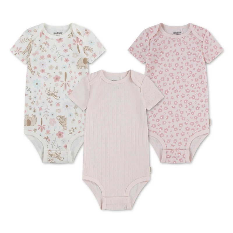 Lot de 3 Cache-couches pour Bébé Fille Huggies Happy Hugs