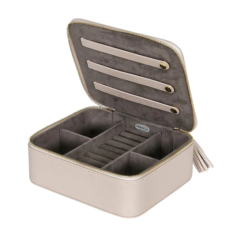 Mele and Co Shiloh Tan Travel Jewellery Case