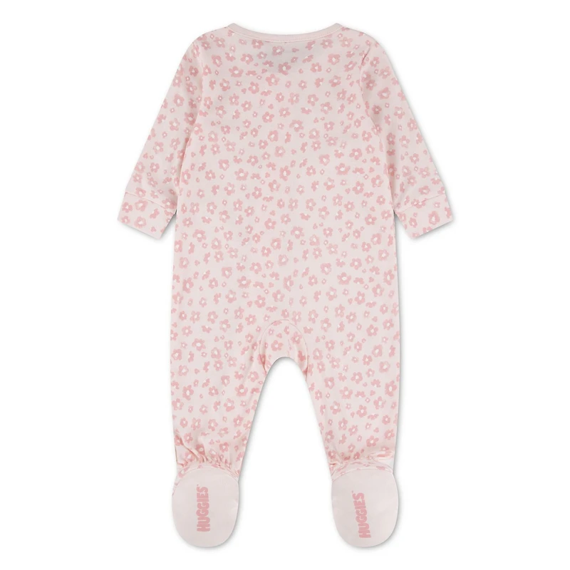 Huggies Baby Girls' Layette Organic Cotton Footed Coverall