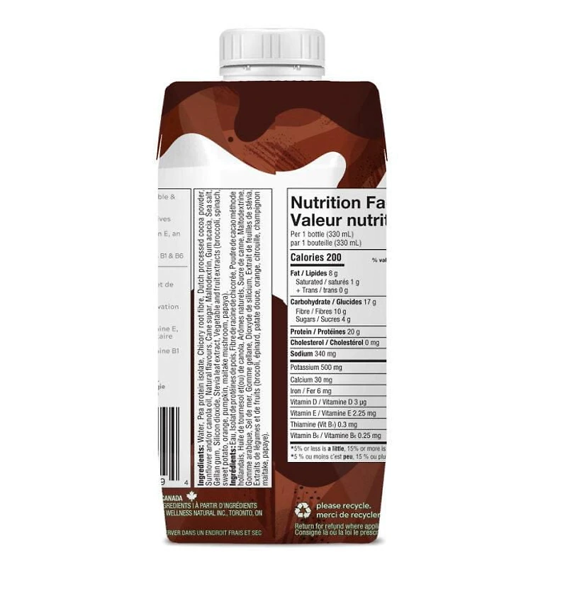 Protéines Végétales+Boission Fouettée Chocolat Riche | 4x330ml