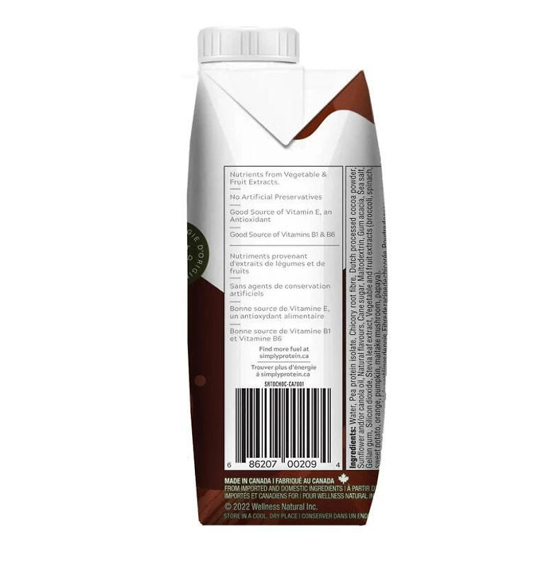 Protéines Végétales+Boission Fouettée Chocolat Riche | 4x330ml