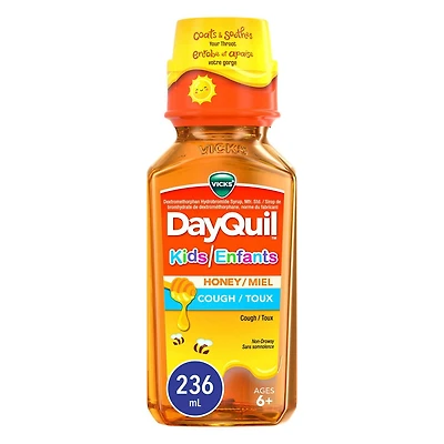 Médicament Vicks DayQuil pour enfants Miel contre la toux, saveur de miel, soulage la toux