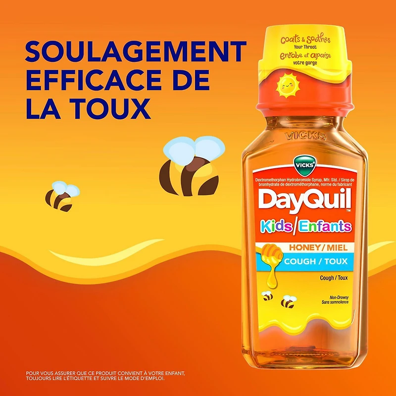 Vicks DayQuil Kids Honey Cough Medicine, Honey Flavour, Relieves Cough