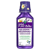 ZzzQuil Pure Zzzs Melatonin Liquid, Sleep Aid, Liquid Melatonin 2mg, with Chamomile & Lavender, Fall Asleep Faster, Melatonin Sleep Aids for Adults, Berry Flavoured