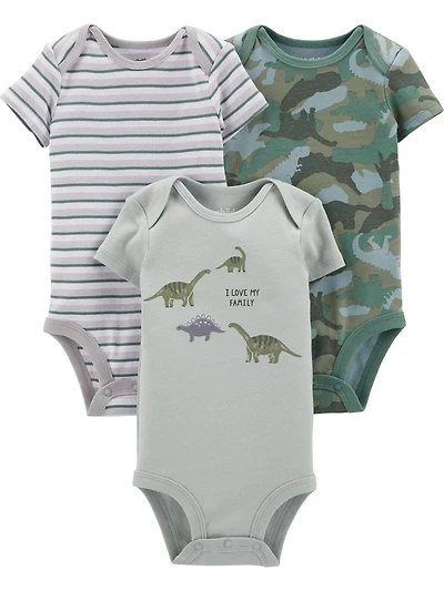 Emballage de 3 cache-couches pour nouveau-née Garcon Child of Mine made by Carter’s - Dino