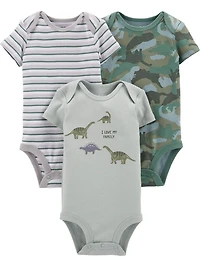 Emballage de 3 cache-couches pour nouveau-née Garcon Child of Mine made by Carter’s - Dino