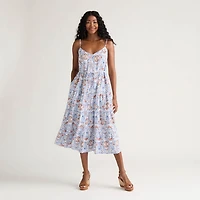 Mexx Women’s Printed Buttoned Through Tiered Dress with Self Belt