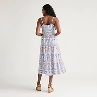 Mexx Women’s Printed Buttoned Through Tiered Dress with Self Belt