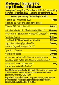 Mammoth Pompe Framboise Bleue, 30 Servir Pré-entraînement entièrement chargé 270g