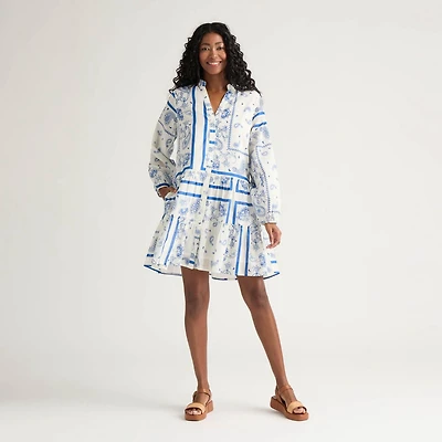 Robe à volants imprimée boutonnée Mexx pour femme