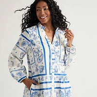 Robe à volants imprimée boutonnée Mexx pour femme