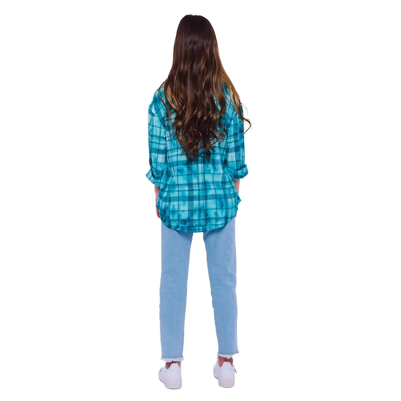 Haut boutonné à carreaux Justice pour filles