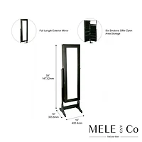 Mele and Co Armoire à bijoux en bois verrouillable Victoria Java