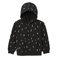 Haut à capuchon imprimé et ample manches longues miniJACK collection non genrée pour tout-petits