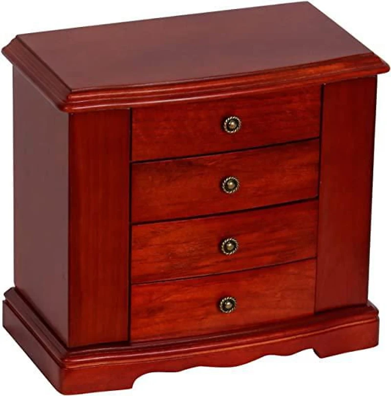 Mele and Co Harmony Cherry Finish Musical Wooden Jewellery Box